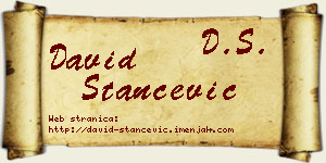 David Stančević vizit kartica